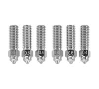 Torvex Nozzle, 6PCS Bimetal Hotend Nozzles Compatible with K1 K1 Max, 0.4 0.6 0.8mm Steel for Carbon Fiber Filament