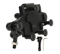 Torvex Phone Holder Mount, Black 540° Adjustable Aluminium Alloy Motorcycle Handlebar Stand with 5-Claw Cradle and Inline Knob for Mobile Navigation on Motorbikes and Bicycles