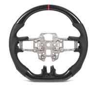 Torvex Steering Wheel, Hydro Dip Carbon Fiber Style Wheel Rim with Perforated Leather Red Stitch Compatible with 2018-2023