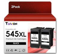 Torvon 545 Black Ink Cartridge PG-545XL Replacement for Canon 545 Black Ink Cartridge Compatible with Pixma TS3350 TS3355 TS3300 TS3150 MG2551s TS3750i TS3700 TS4150i(2 Black)