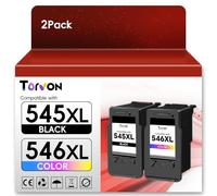 Torvon PG-545XL CL-546XL Ink Cartridges Replacement for Canon 545 546 Ink Cartridges Compatible with Pixma TS3350 TS3355 TS3300 TS3150 MG2551s TS3750i TS3700 TS4150i(1 Black,1 Colour)