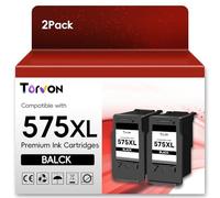Torvon PG-575XL 575 XL Ink Cartridges for Canon 575 Black Ink Cartridge for PIXMA TS3750i TR4750i TS3550i TS3551i TR4751i TR4755i TR4756i (2-Black)