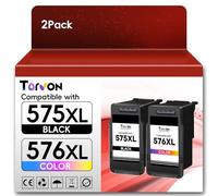 Torvon PG-575XL CL-576XL Ink Cartridges Replacement for Canon 575 576