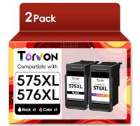 Torvon PG-575XL CL-576XL Ink Cartridges Replacement for Canon 575 576 Ink Cartridges Compatible with Pixma TS3550i TS3551i TS3750i TS3751i TS3752i TR4750i TR4751i TR4755i TR4756i (1 Black,1 Color)