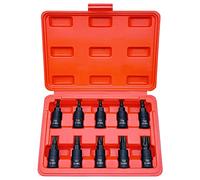 Torx Bit Socket Set, Premium Cr-Mo Steel | 10-Piece Star T20 - T60 Set | 3/8-Inch Drive | Enhanced Storage Case…