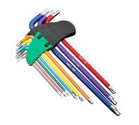 Torx Key Set, 9 Pcs Allen Key Set with Multi Colour Coded, Size T10-T50 | Allen Wrench Set, Long Arm Star Key-Set for Bicycle Repair, Furniture Assembly, Appliance Repair, Household DIY