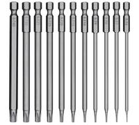 Torx Long Screwdriver Bit Set 1/4 Inch Magnetic Star Head Screwdriver Set T6-T40 100 mm Long Hexagonal Shaft for Cordless Screwdriver T20 T25 Screwdriver Set