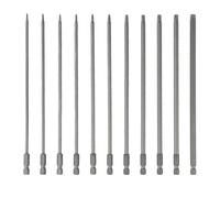 Torx Screwdriver Bit Set, 11pcs Alloy Steel Star Bits with Hole, 200mm Long 1/4 Hex Shank for Electric Drill, T6-T40