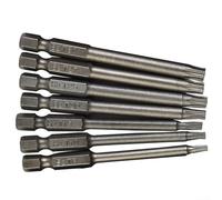 Torx Screwdriver Bit Set, 7-Piece T8-T30 with 75mm Extra-Long Hex Shank, Magnetic Hollow Head, Wear-Resistant Alloy Steel, for Industrial & DIY Repair Tasks