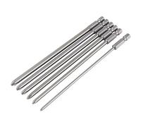 Torx Screwdriver Bits, Akozon 6Pcs Shank 1/4" S2 Steel 150mm Magnetic Screwdriver Bit Set Cross Head Bit Tool PH1 PH2