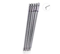 Torx Screwdriver Set 5 PCS Long Magnetic Torx Security Screwdriver Bits Set T10/15/20/25/30 1/4” Hex Shank Security Long Screwdriver Bit Set for Drill 6”(150MM)