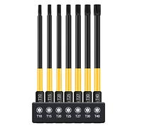 Torx Security Bit Set 100mm Star Screwdriver Drill Bits Sets 1/4 Drive Magnetic Torx Bits Long T10-T40 for Impact Driver Screwdrivers