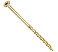 Torx Yellow Wood Screws 80mm x 5.0mm (Pack of: 5) Countersunk High Performance Multi-Purpose TX Screw