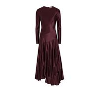 Tory Burch Asymmetric Satin Midi Dress - Dark Red - 2 (UK6 / XS)