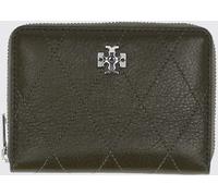 TORY BURCH Charlie Small Leather Zip-Around Wallet with Double T Logo - Size: OS - female