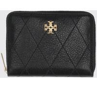 TORY BURCH Charlie Small Leather Zip-Around Wallet with Double T Logo - Size: OS - female