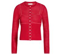 Tory Burch Embroidered Fine-knit Cardigan - Red And White - L (UK14 / L)