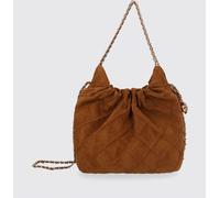 TORY BURCH Fleming Matelassé Mini Hobo Shoulder Bag in Suede