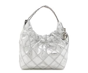 Tory Burch Fleming Mini Metallic Leather Hobo bag - Silver - One Size