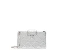 Tory Burch Fleming Mini Metallic Leather Wallet-on-chain - Silver - One Size