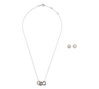 Tory Burch Icon crystal-embellished necklace and earring set - Silver One Size
