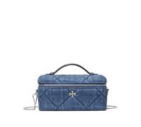 Tory Burch Kira diamond quilt denim east-west vanity case - Blue One Size