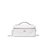 Tory Burch Kira diamond-quilt distressed vanity case - White One Size