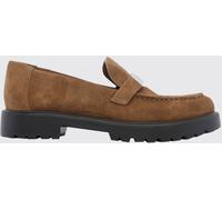 TORY BURCH LeeLee Suede Penny Loafers with Double T Metallic Logo - Size: 6½ - female