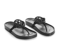 Tory Burch Miller Cloud Knotted Pave Sandals, Black, 7