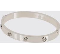 TORY BURCH Miller Double T Logo Bangle Bracelet in Stainless Steel - Size: L - female