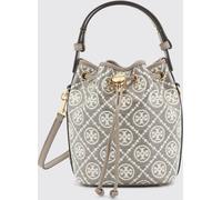 TORY BURCH Mini Monogram Cotton Bucket Bag with Double T Logo - Size: OS - female