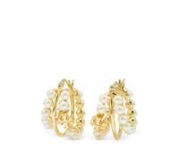 Tory Burch Moondance multi hoop pearl earring - Gold One Size