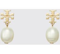 TORY BURCH Moondance Pearl Drop Earrings in Gold-Plated Brass with Double T Logo - Size: OS - female