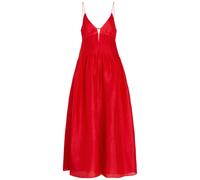 Tory Burch Pleated Linen and Silk-blend Maxi Dress - Bright Red - M (UK12 / M)