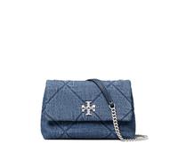 Tory Burch small Kira diamond quilted denim shoulder bag - Blue One Size