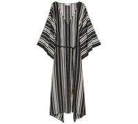 Tory Burch Striped Belted Cotton-blend Kaftan Dress - Black - XS (UK6 / XS)