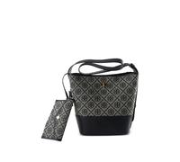 Tory Burch T Monogram leather-trim bucket bag - Neutrals OS