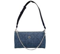 Tory Burch Willa Quilted Zip Shoulder Bag 167912, Denim, One Size