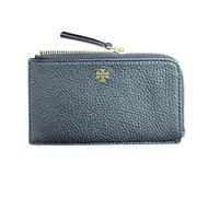 Tory Burch Women's 168745 Pebbled Leather Blake Zip Card Case Wallet, Black, Card Case Wallet