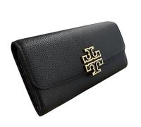 Tory Burch Women's Britten Pebble Leather Envelope Wallet, Black, 159227