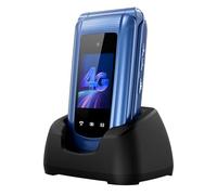 Tosaju 4G Big Button Mobile Phone for Elderly Sim Free Unlocked Simple Senior Flip Phone Easy to Use Basic Phones with 2.4" +1.8" IPS Screen, SOS Button, Charging Dock 1000mAh Battery