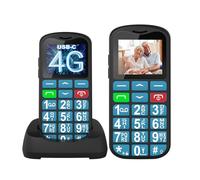 Tosaju 4G Cell Phone for Elderly Big Button Cell Phone Function Simple Basic Unlock Sim Free Easy to Use LCD Display SOS Button Battery 1000MAH