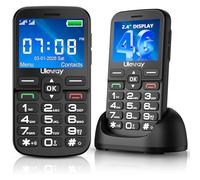 Tosaju 4G Unlocked Senior Mobile Phone Big Button Dual SIM Basic Feature Phone for Elderly with 2.4" IPS Screen 1000mAh Battery Type-C Charging Bluetooth 5.0 FM Radio Torch Black