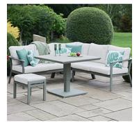 tosano garden ceramic glass stone top square adjustable dining set in sage green and cream