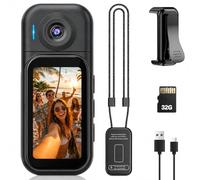 TOSBARRFT 1080P Body Cam, Wearable Camera, POV Recorder, 32GB, Touchscreen