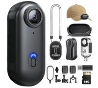 TOSBARRFT 4K Body Cameras with Audio and Video Tracking - Waterproof 4K Body Camera, Magnetic and with 360° Clip, 120 Minute Battery for Cycling, Walking with Animals (4K-P-64G)