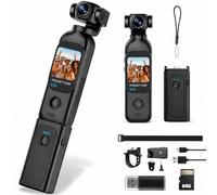 TOSBARRFT Vlogging Camera with 270° Rotating Lens, Pocket Camera with Audio & Video Recording,14-Hour Battery, Handheld POV Cameras with 64GB, Easy One-Button Recording for Travel,Daily Life