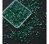 TOSCALINA 1000pcs 4 mm Bicone Crystal Beads Faceted Crystal Glass Beads Bulk for Jewelry Making DIY Necklace Bracelet Earring (Emerald AB Color)