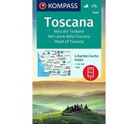 KOMPASS Hiking Maps WK2440 Toscana Cuore – Central Tuscany – 1:50,000 – 4 maps – Offline KOMPASS app