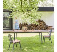 Toscane - Garden table in solid teak and metal for 6-8 people Grey